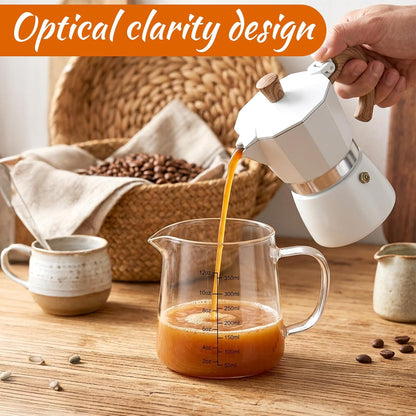 2 Pack 12 oz Coffee Measuring Glass Cups, Espresso Cups, Espresso Accessories, Expresso Shots Cup, Heat-resistant Glass Measuring Cup, Milk Frothing Pitcher, Frother Cup, Creamer Container, Microwave