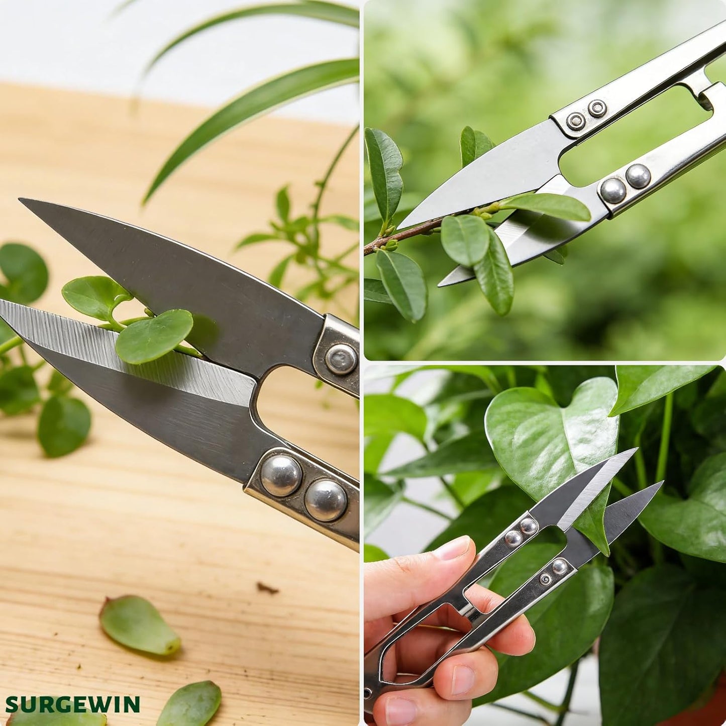2 Pack 4.1Inch Pruning Scissors, Bud And Leaves Trimmer Yarn Thread Cutter Snips Trimming Supplies, Garden Plants, Gardening Clippers Flower, Stainless Steel Pruners Trimmers