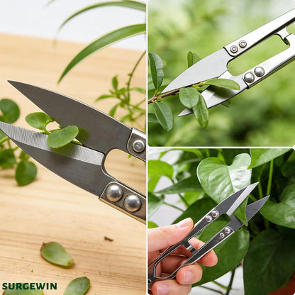 2 Pack 4.1Inch Pruning Scissors, Bud And Leaves Trimmer Yarn Thread Cutter Snips Trimming Supplies, Garden Plants, Gardening Clippers Flower, Stainless Steel Pruners Trimmers