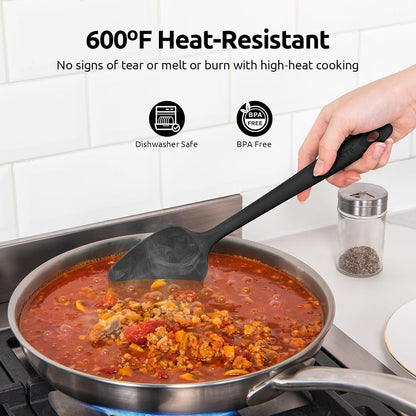 High Heat Resistant Silicone Spatula: U-Taste 600ºF Hot-Proof Food Grade Rubber Kitchen Baking Scraper, Flexible and Sturdy Cooking Utensil for Mixing Scraping in NonStick Cookware (4PCS, Multicolors)