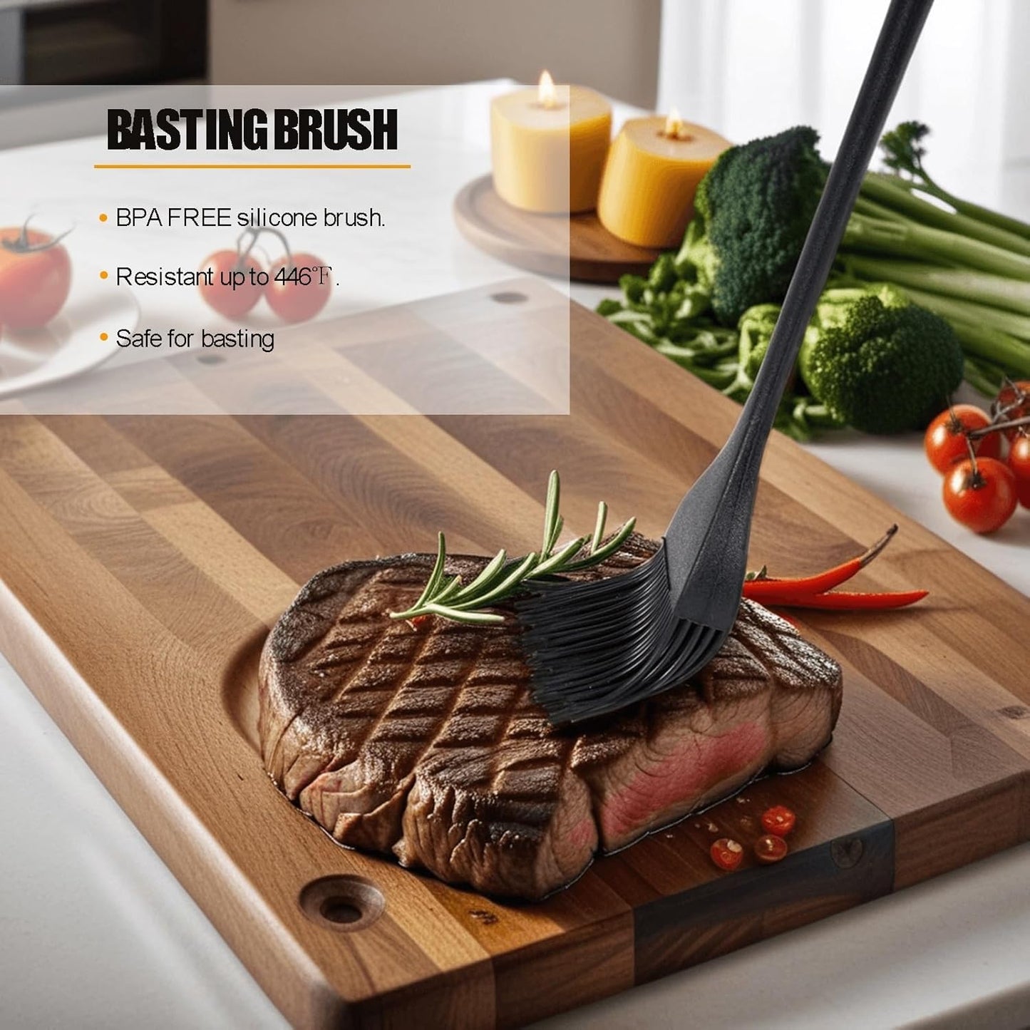 Silicone Basting Pastry Brush for Baking Cooking Bbq Grill Spread Oil Butter Sauce 2 Pack