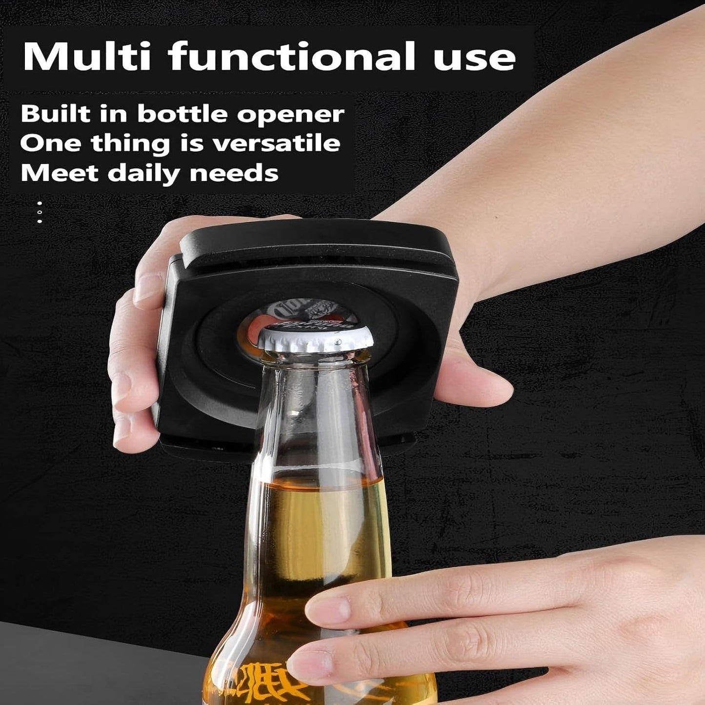 aluminum Can Opener，can top remover，Lid Remover， beer- Soft Edge- soda- can opener，Handheld Safety Manual Can Opener，for 8-19 Oz aluminum Soft Edge Cans, Household Bar Tool（Black）