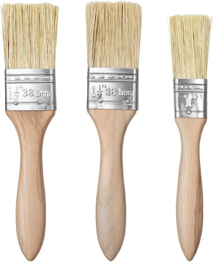 3 Pcs Pastry Brush Basting Brush BBQ Brushes Boar Bristles Wooden Handle Brushes for Applying Marinades, Sauces, Oils, Egg and Baking (1 Inch, 1 1/2 Inch)