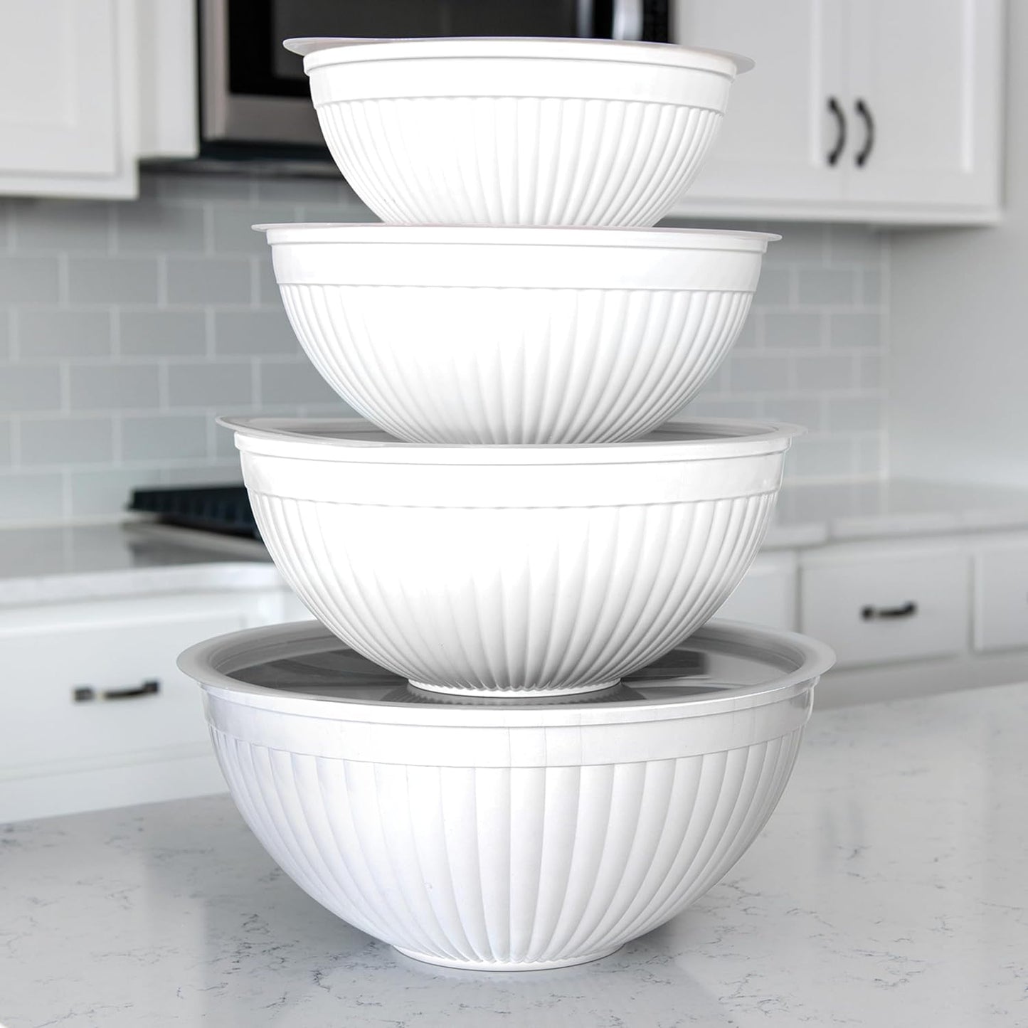 Nordic Ware Prep and Serve Mixing Bowls Set, 3-Piece, Earth-Tones