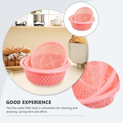 3-piece Sink Colander Strainer Basket Set Draining Basket for Food over Sink Colander Random Color