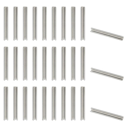 PATIKIL Slotted Spring Pin, 50 Pcs 1/8" x 3/4" (3.2mm x 20mm) 304 Stainless Steel Split Roll Pins Spring Dowel for Home Improvement Automotive Machine Repair, Silver - Colors A