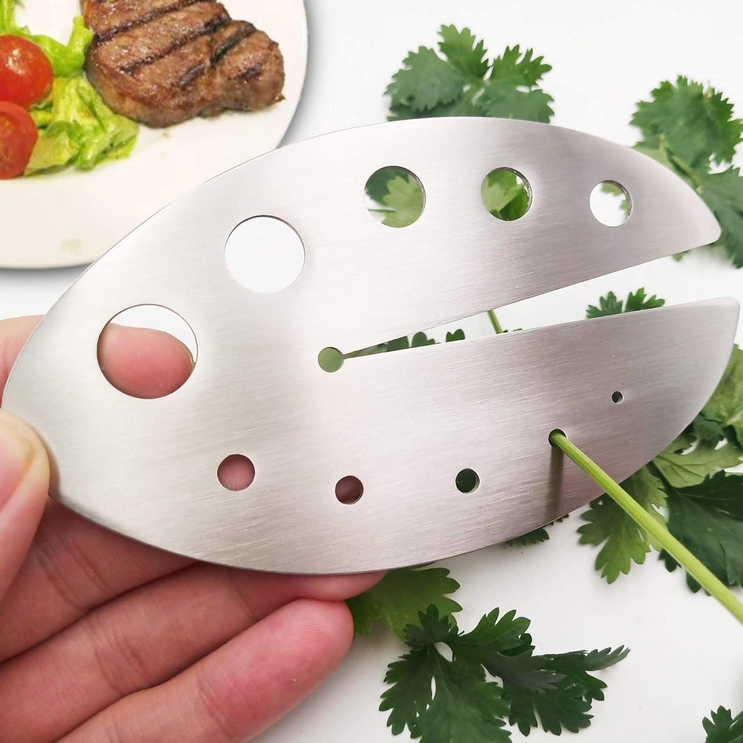 Herb Strippers 11 Holes-Stainless Steel Kitchen Leaf Stripping Tool- Perfect for Removing Stems From Herbs & Kale (1 Pack Herb Stripper)