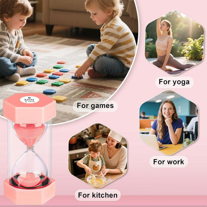 5 Minute Hourglass Sand Timer, Plastic Hexagon Hourglass Sand Clock 5 Min, Reloj De Arena 5 Minutos,Unbreakable Green Hour Glass Sandglass for Classroom Games Kitchen (Green)