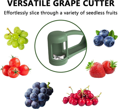 Luvan Grape Cutter for Toddlers 1-3, Grape Slicer Kitchen Gadget for Vegetable Fruit Salad Cake Decor, Stainless Steel Baby Tomato Quarter Cutter Tool for Cherry Strawberry Blueberry - Purple