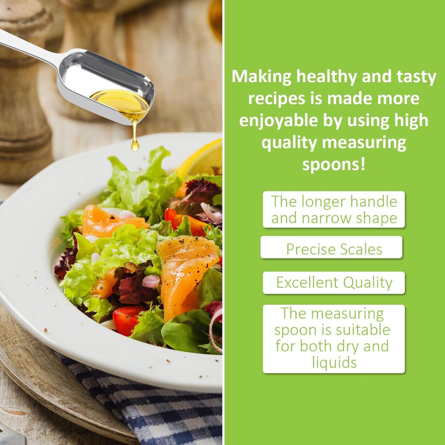 2 Pcs 1 Tablespoon(15 mL | 3 Tsp | 1 Tbsp | 15 cc | 1/2 oz) Stainless Steel Single Measuring Spoon, Long Handle Metal Measuring Spoon, Kitchen Gadgets for Cooking & Baking(Gold)