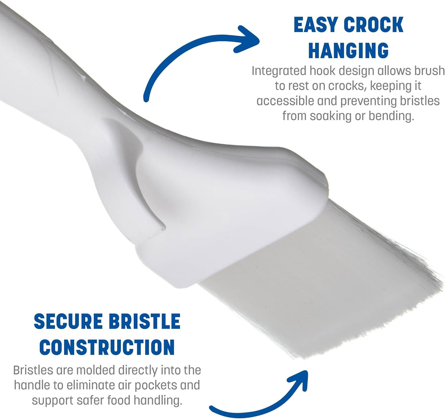 SPARTA Meteor Basting Brush, Nylon Bristle Pastry Brush for Cooking and Baking, 2" Wide, 1 Count, White