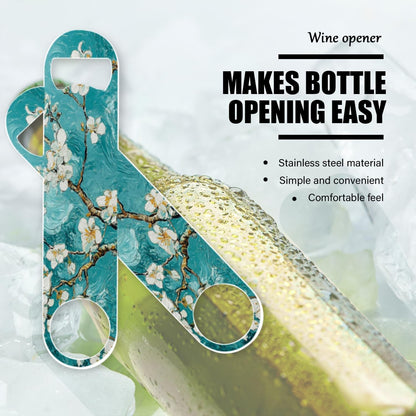 2 PACK Beer Bottle Opener, Stainless Steel Flat Bottle Openers,7 inch Metal Decor,Pink And Gold Marble