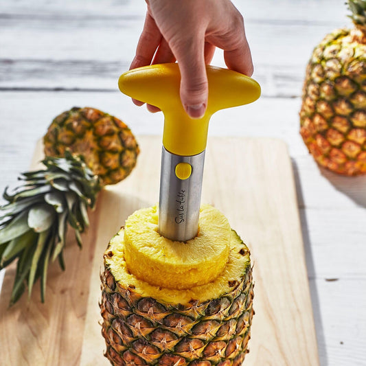 Sur La Table Pineapple Corer and Slicer, Stainless Steel Twist-Action Tool for Coring and Slicing Fresh Pineapple in One Motion