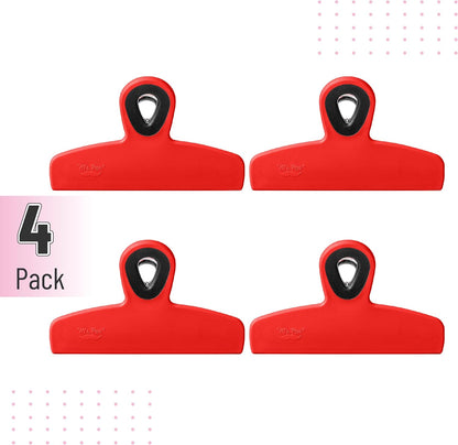 Mr. Pen- Magnetic Bag Clips, 4 Pack, 5" Wide, Heavy Duty Chip Clips for Food Storage, Durable Plastic with Strong Magnet, Non-Slip Grip for Fridge, Snacks, Kitchen, Office