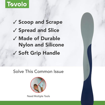 Tovolo Tool for Kitchen Meal Prep to Scoop Spread Slice and Scrape,White/Gray