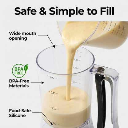 Complete Pancake & Cupcake Batter Dispenser Set - 4 Cup Capacity with Silicone Spatula, Basting Brush & Egg Rings - BPA Free All-In-One Breakfast & Baking Kitchen Tool for Home Cooking