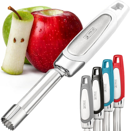 Orblue Premium Apple Corer Tool - Durable Stainless Steel Fruit Core Extractor Tool - Apple Corer Remover, Red