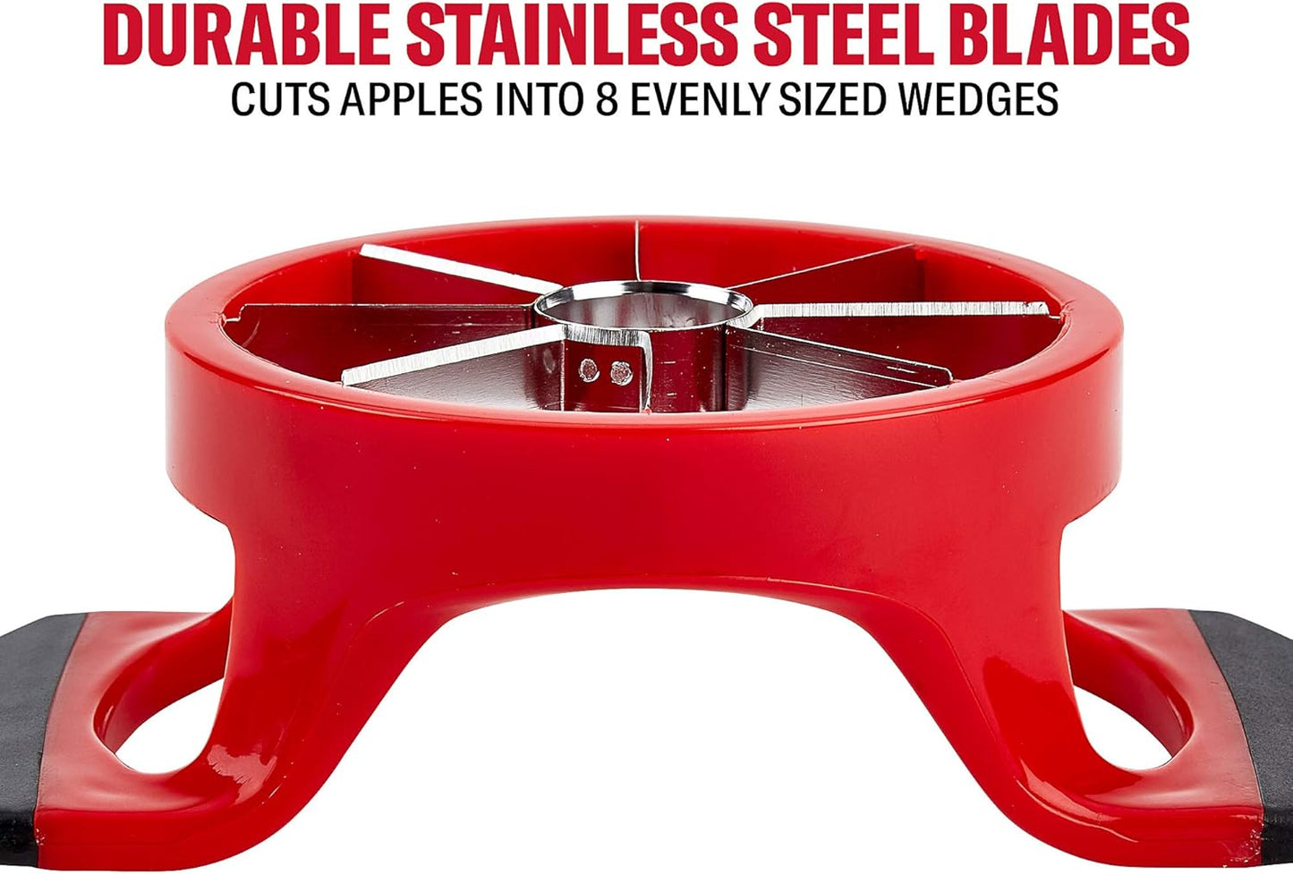 GoodCook Touch Apple Wedger with Stainless Steel Cutting Edges and Protective Cover, Red
