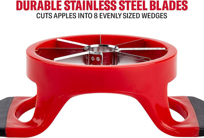 GoodCook Touch Apple Wedger with Stainless Steel Cutting Edges and Protective Cover, Red