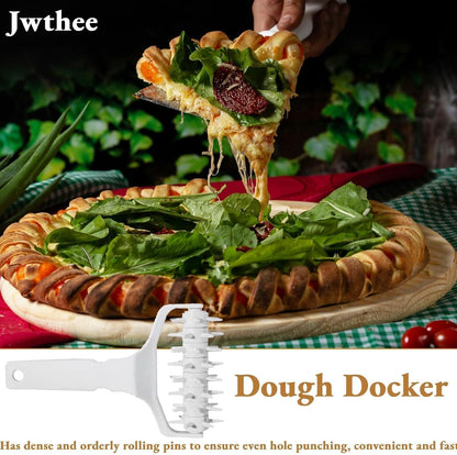Pizza Dough Docker, Professional Dough Roller with Spikes, Plastic Pizza Pastry Docker Roller Pizza Docking Tool for Home & Commercial Kitchen, 8.1 X 4.7 X 2.6in