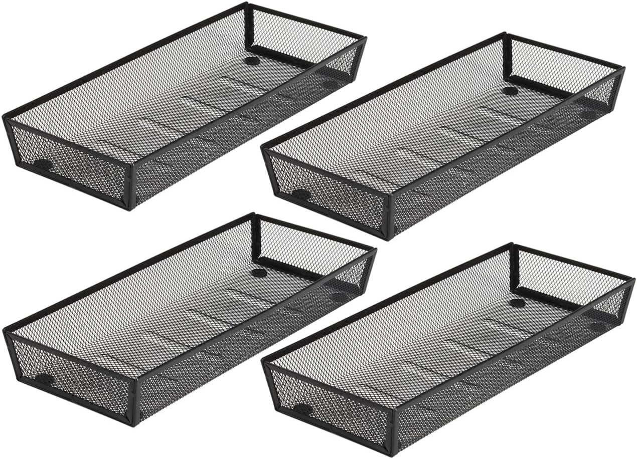 BYCY 3 Pack Mesh Flatware Drawer Organizer for Kitchen/Office/Home Tools,Spoon Knife Fork Organizers Box Utensil Tabletop Storage Tray (12 x 6 x 2 Inch)