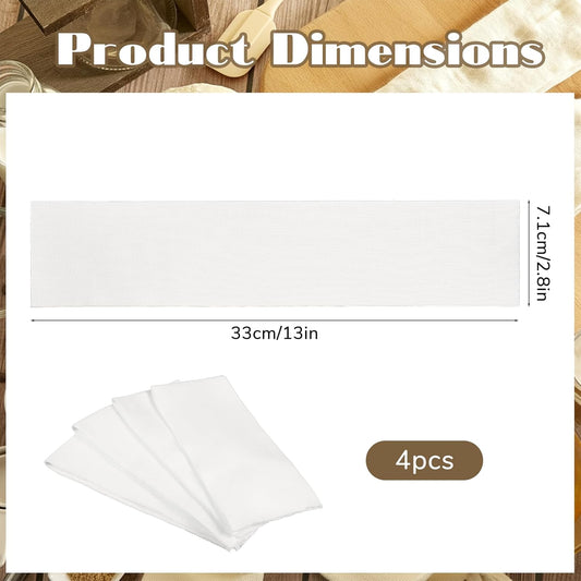 4 Rolling Pin Covers 14.96 x 1.97 Inch Cotton White Rolling Pin Sock Sleeve for Non-Stick Dough Baking Absorbs Excess Flour So Pastries Come out Light and Flakey