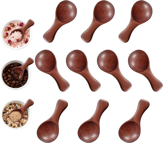 MORGLES 20Pcs Small Wooden Spoons Set, 3 Inches Mini Wood Tasting Spoon with Tags and Twine for Jars