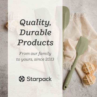 Starpack 'Scrape and Stir' Silicone Rubber Spatula Set (4-Piece) - LFGB Non Toxic, 600°F Heat Resistant, BPA-Free, One-Piece Kitchen Baking Spatulas - Dishwasher Safe for Nonstick Cookware Earthy Pink