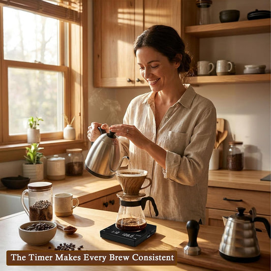 Digital Coffee Scale with Built-in Timer, 0.1g Precision to 3000g Rechargeable Espresso Scale, Touch Glass Kitchen Food Scale for Pour Over, Baking and Macros