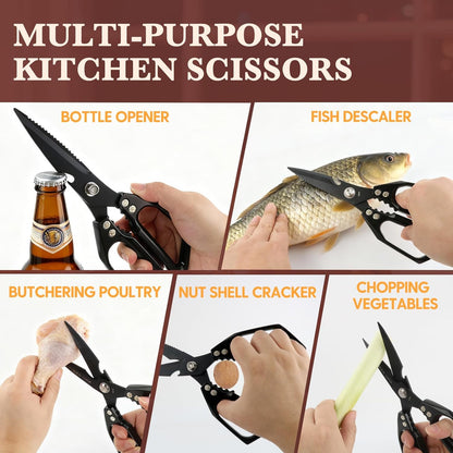 Herb Scissors, Shallot Scissors, Multipurpose 5 Blade Kitchen Herb Shears, Herb Cutter with Safety Cover and Cleaning Comb for Chopping Shallot Basil Chive Parsley