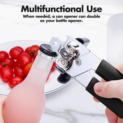 Can Opener Manual, COKORA Can Openers Hand Held with Comfort Anti-Slip Handles, Heavy Duty Stainless Steel Can Opener Smooth Edge and Bottle Openers, Easy Turn Can Openers for Seniors, Kitchen, Green