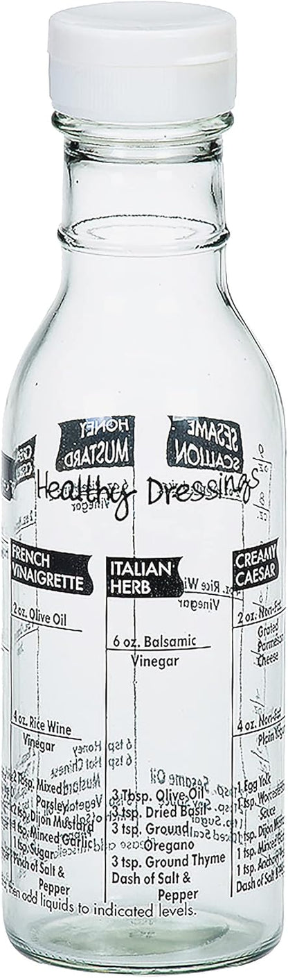 Cuisinox Glass Salad Dressing Shaker Bottle, 8" x 2.5"