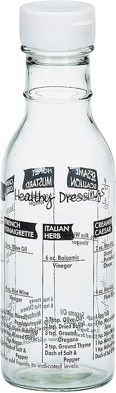 Cuisinox Glass Salad Dressing Shaker Bottle, 8" x 2.5"