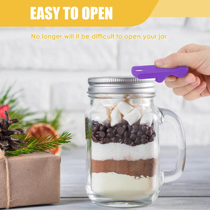 2PC Mason Jar Opener Set, Multifunctional Lid Opener for Regular & Wide - Mouth Canning Jars, Effortless Twist Tool for Tight Lids, Ideal for Kitchen, RV & Camping, Durable & Easy to Use (Black)