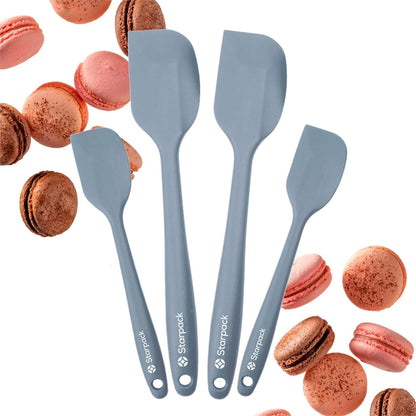 Starpack 'Scrape and Stir' Silicone Rubber Spatula Set (4-Piece) - LFGB Non Toxic, 600°F Heat Resistant, BPA-Free, One-Piece Kitchen Baking Spatulas - Dishwasher Safe for Nonstick Cookware Earthy Pink