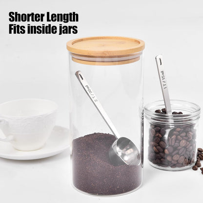 18/8 Stainless Steel Coffee Scoop, Doosu Food-Grade Metal Measuring Spoon with 6.9in Long Handle, Tablespoon Scooper for Coffee Beans, Ground Coffee, Espresso, Protein Powders, Tea, Sugar (1 Tbsp)