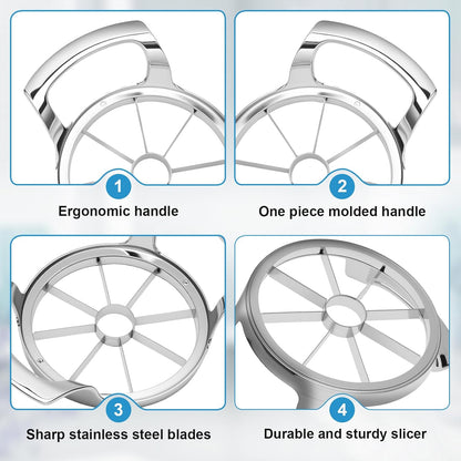 Apple Slicer and Corer, Basic Model with 12 Sharp Stainless Steel Blades - Zinc Alloy Case for Effortless Slicing & Coring