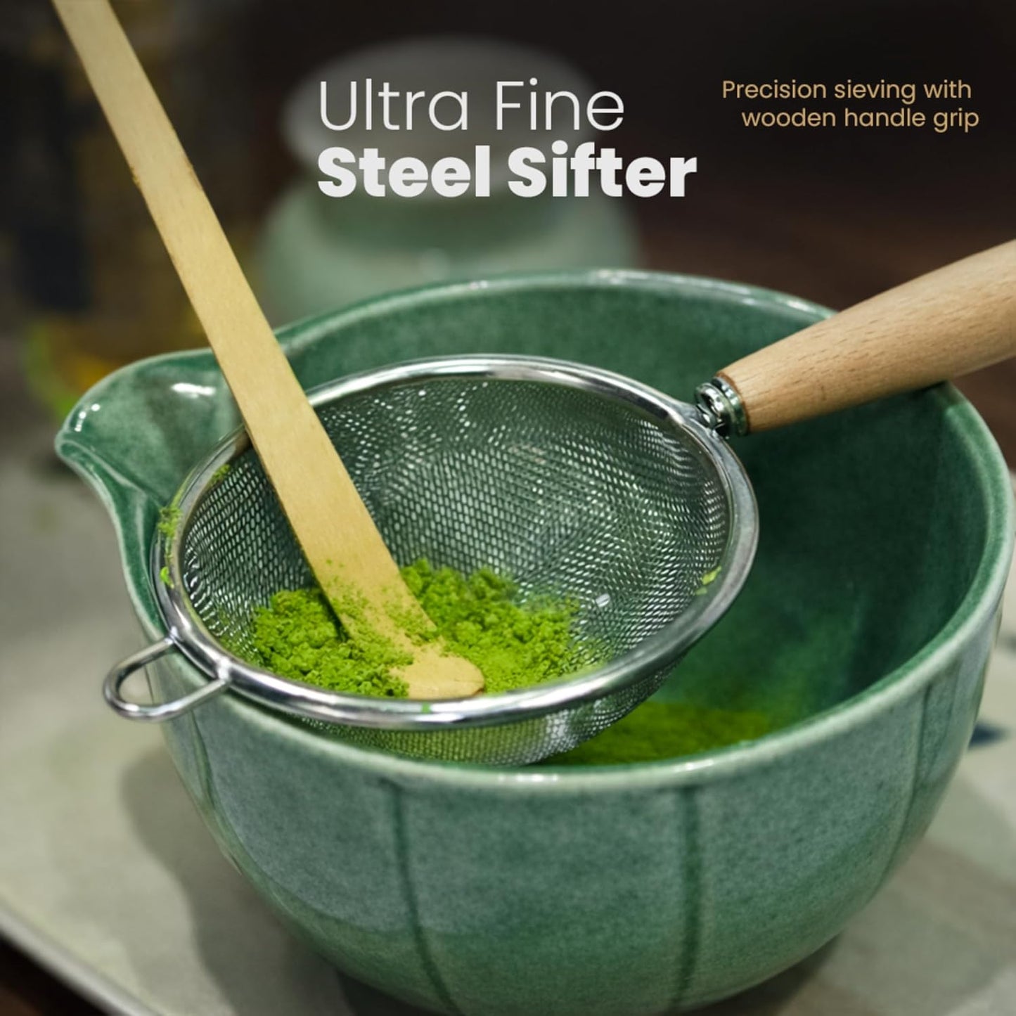 12-Piece Matcha Whisk Set - Complete Matcha Kit Including Matcha Bowl with Spout, Bamboo Whisk, Bamboo Straws, Scoop with Holder, Sifter with Wooden Handle & More - Premium Matcha Gift Set