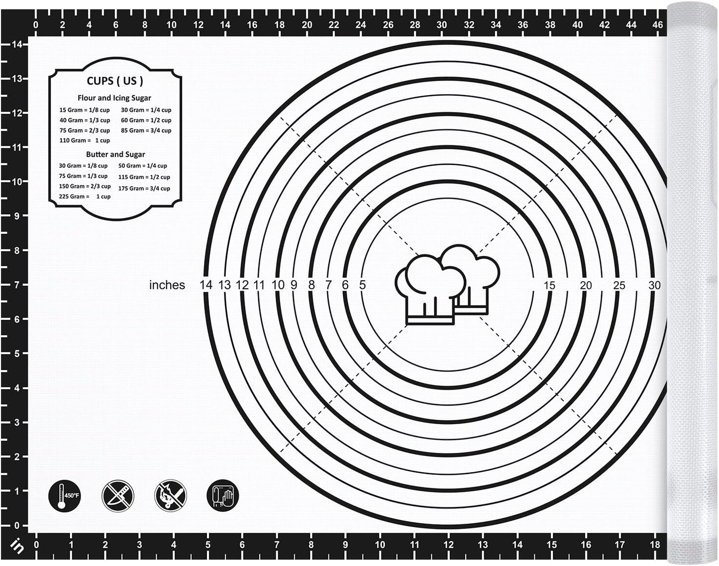DANIA & DEAN [Pro Edition] 1.1mm Heavy-Duty Silicone Pastry Mat with 4.5mm Raised Edge, Exclusive Mom Theme 26"x16" Large Baking Mat for Rolling Dough, Non-Slip Spill-Proof Kneading Mat, Gift for Mom