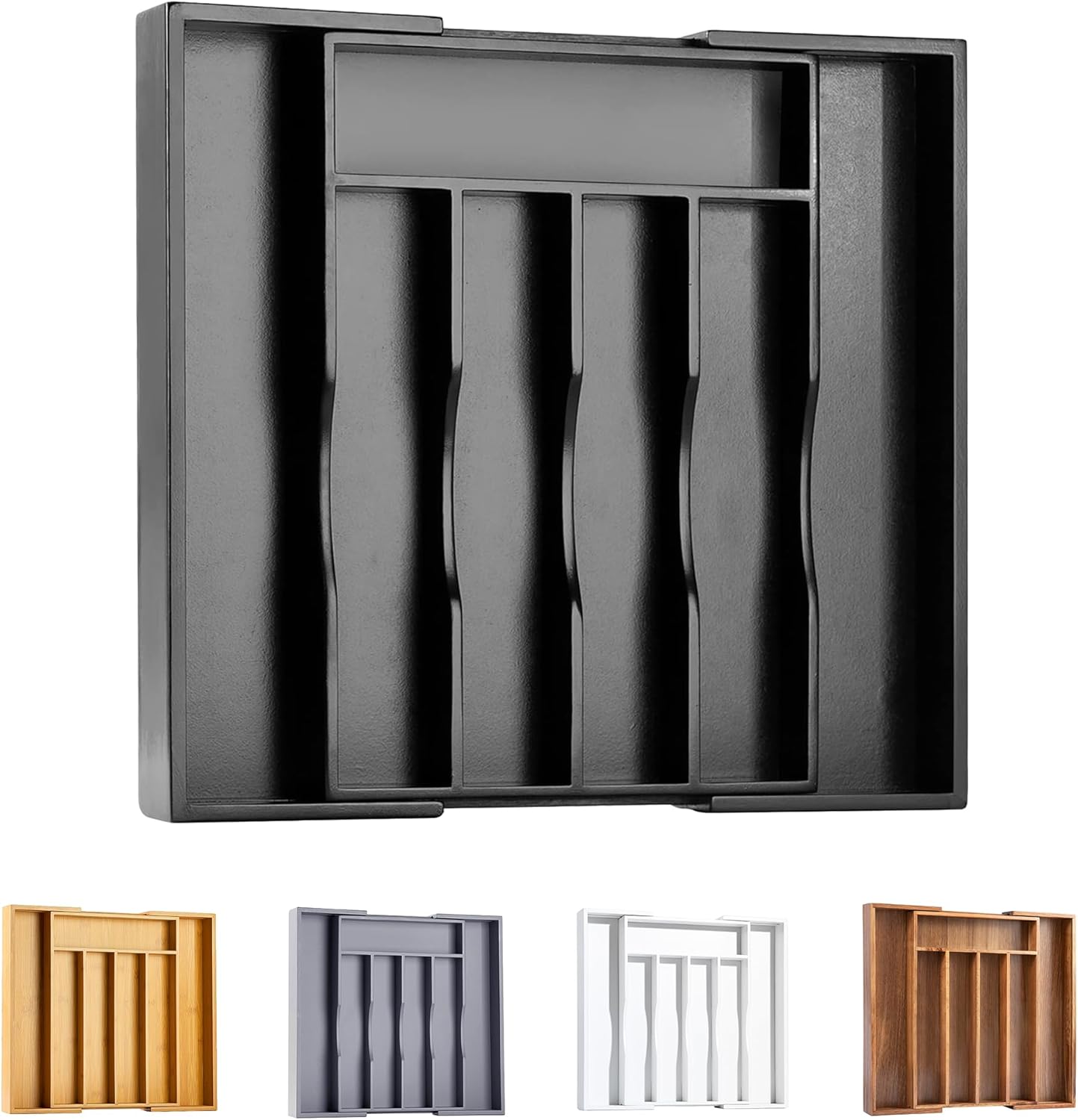 Bellsal Silverware Organizer Kitchen Drawer Organizer Expandable Bamboo Utensil Holder Cutlery Tray for Kitchen Utensil and Flatware Bedroom Office