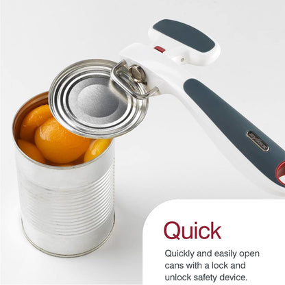 Zyliss Safe Edge Can Opener - Manual Can Opener with Lid Grippers - Safety Tool for Smooth Edges - Left- & Right-Handed Kitchen Essential - Handheld Kitchen Tool - Gray