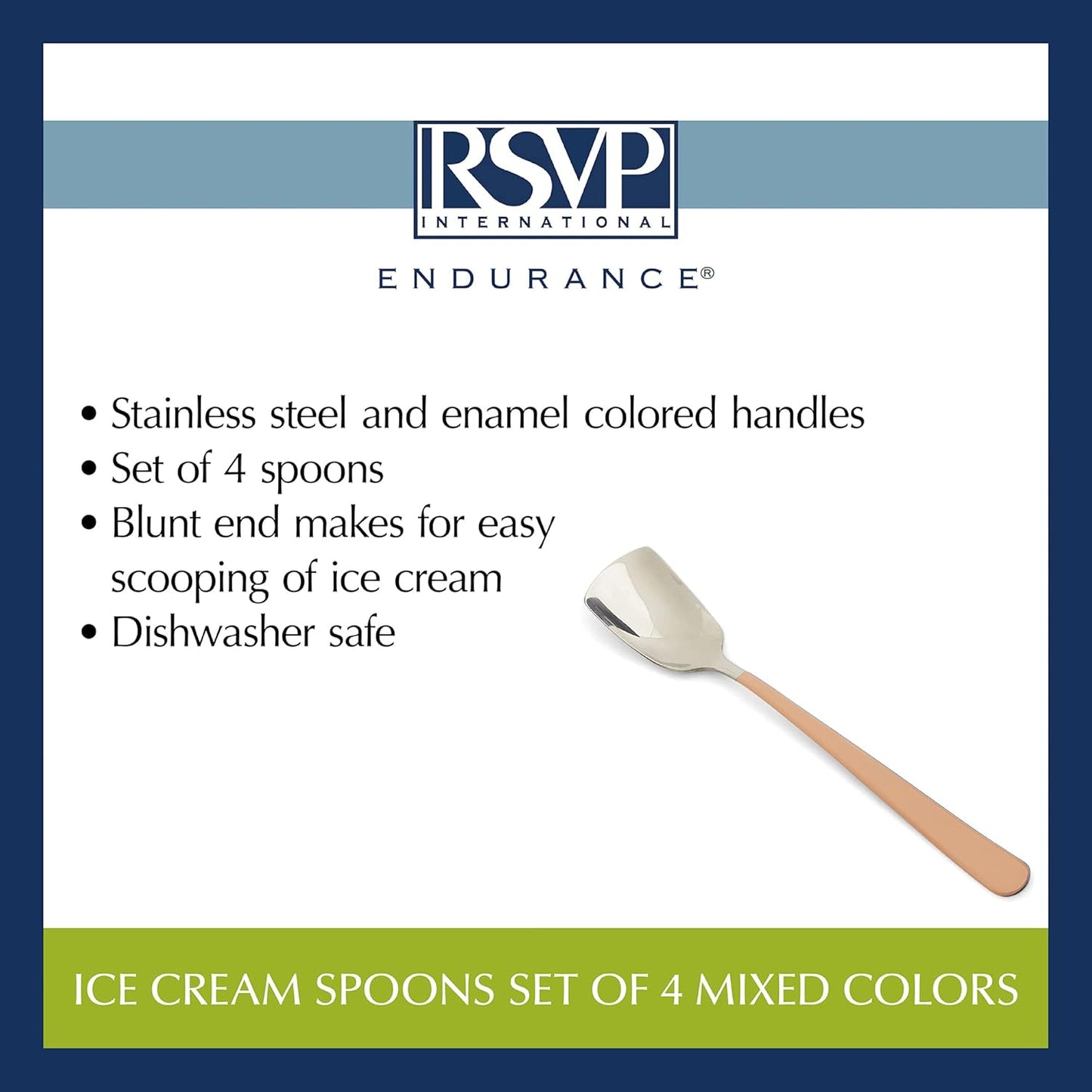 RSVP International Ice Cream Tool Collection, Dishwasher Safe, Large Handle, Scoop