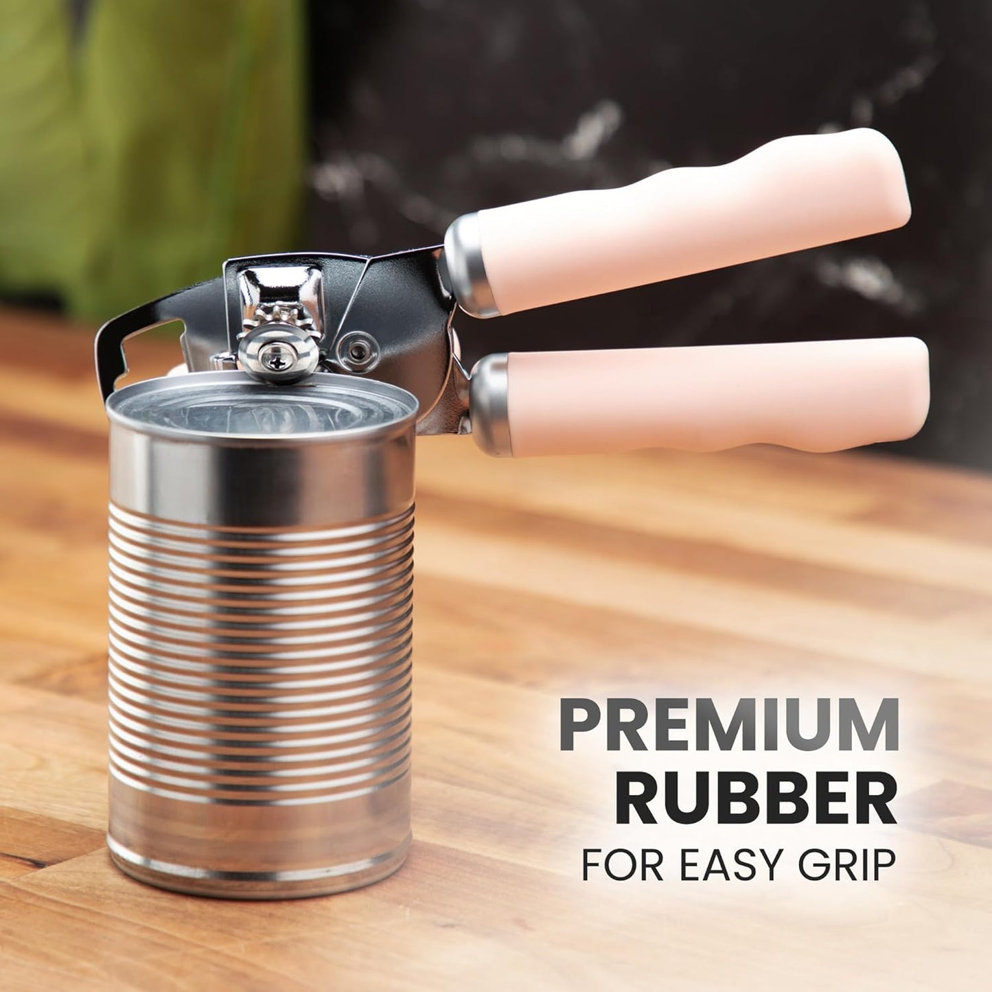 Zulay Kitchen Heavy Duty Stainless Steel Can Opener Manual with Bottle Opener - Rust Proof Manual Can Opener With Turn Knob & Comfy Soft Grip Handles - Cherry Red - Colors B