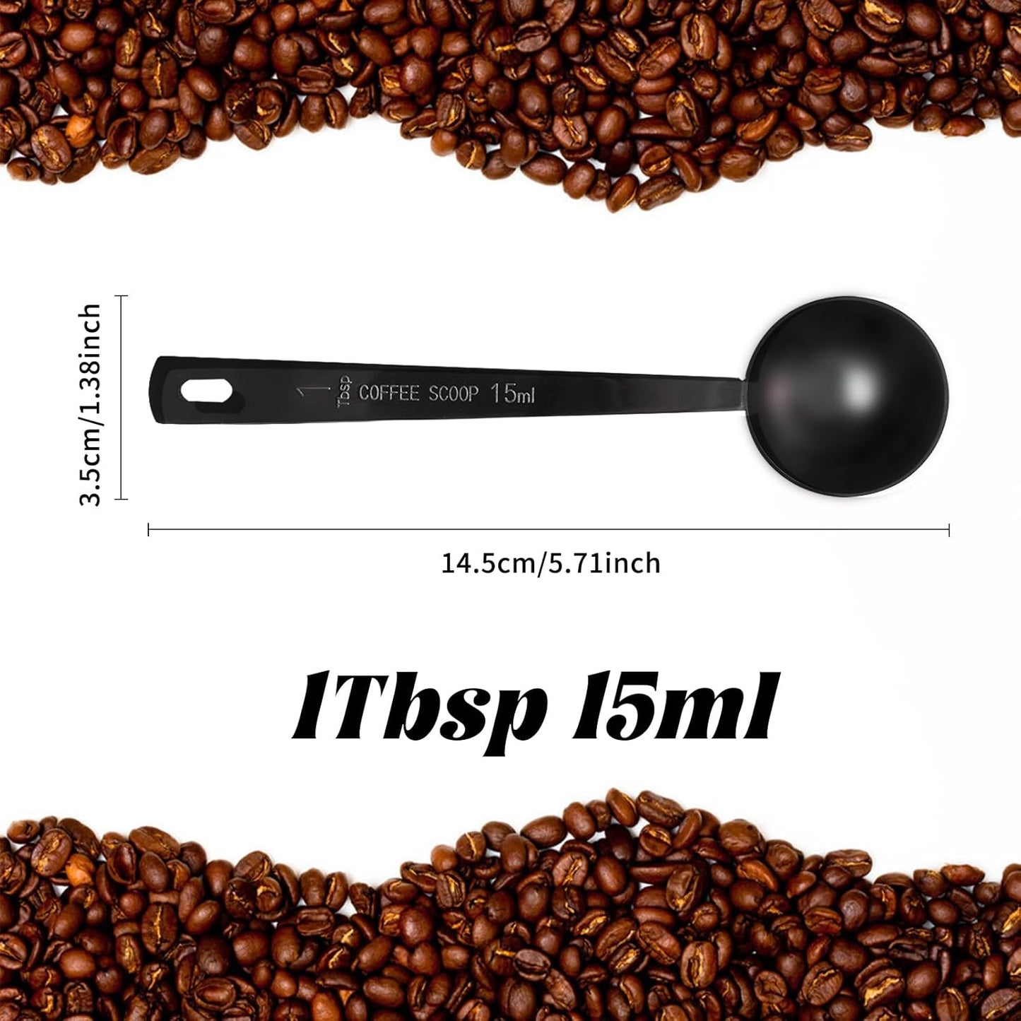 3Pcs Coffee Measuring Scoop Spoons, Stainless Steel Coffee Scoop, Long Handle Tablespoon for Measuring Coffee, Milk Powder, Fruit Powder, Tea, Sugar, Grains, Flour and Protein (Gold)