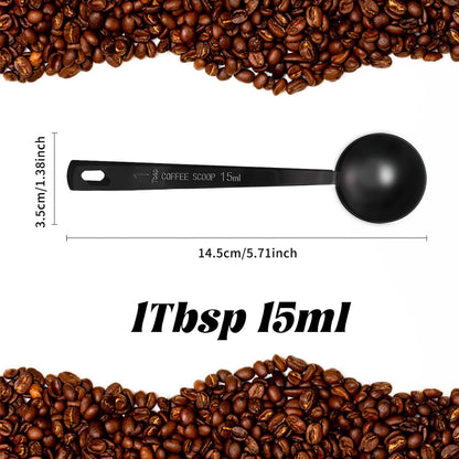 3Pcs Coffee Measuring Scoop Spoons, Stainless Steel Coffee Scoop, Long Handle Tablespoon for Measuring Coffee, Milk Powder, Fruit Powder, Tea, Sugar, Grains, Flour and Protein (Gold)