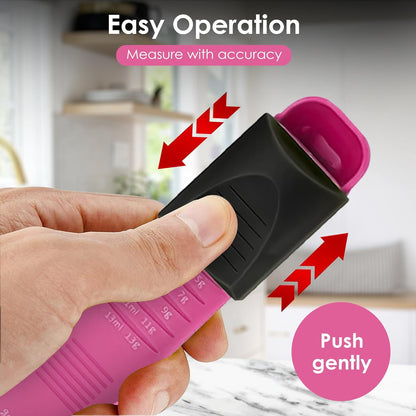 GOCHA Double-Ended Adjustable Measuring Spoon - 9-in-1 Kitchen Tool with Precision Scales (0.5-13ml/g) - Space-Saving Design for Dry & Liquid Ingredients (Black Green)