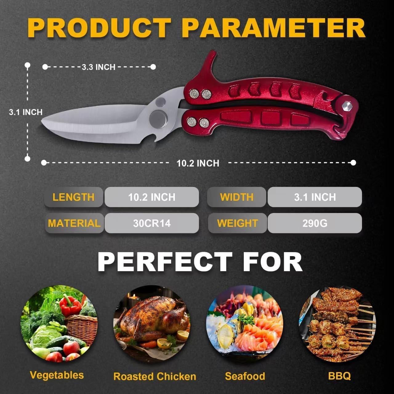 Herb Scissors, Shallot Scissors, Multipurpose 5 Blade Kitchen Herb Shears, Herb Cutter with Safety Cover and Cleaning Comb for Chopping Shallot Basil Chive Parsley