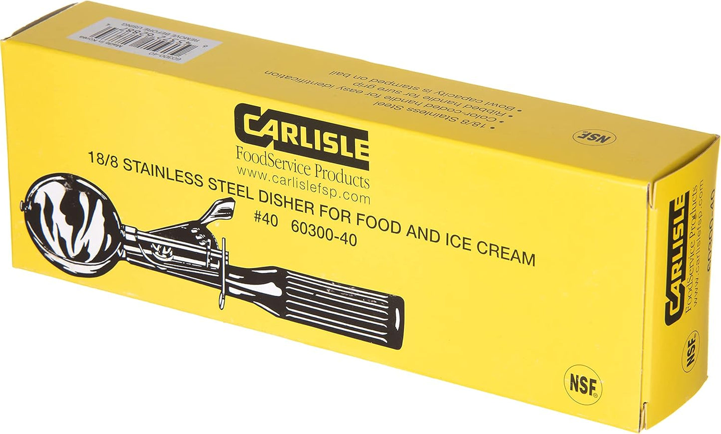 Carlisle FoodService Products 60300-30 Stainless Steel Portion Control Disher Scoop, 1.3 oz, Black, 1 Count