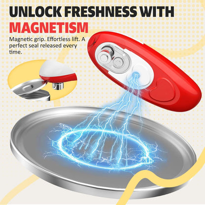 Hands Free Electric Can Opener for Seniors with Arthritis, Automatic Handheld Battery-Operated Kitchen Appliance Gift Easy Side Cut All Can Sizes with Smooth Edge, hand-Safe and kitchen Gadget