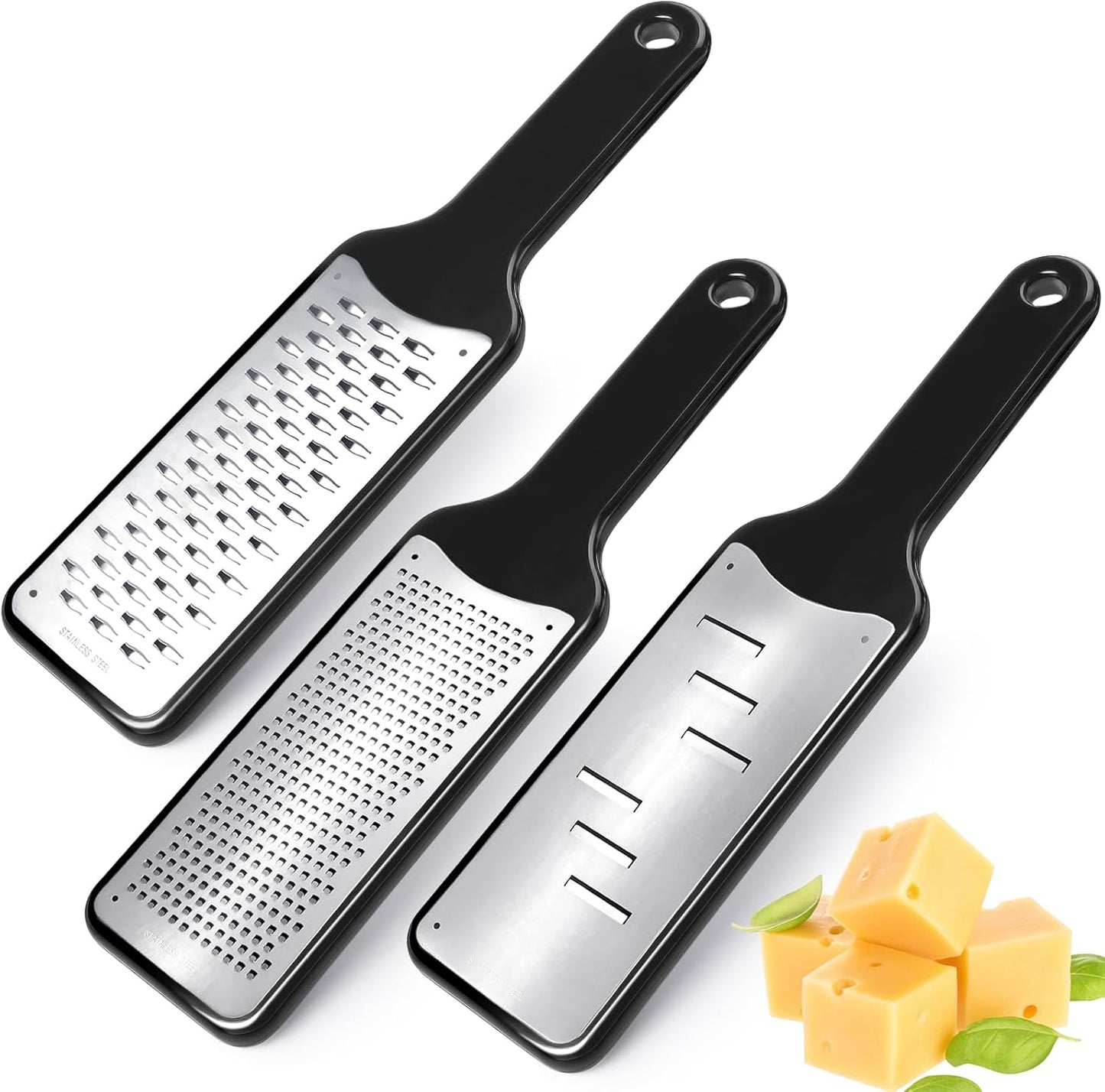 LHS Citrus Lemon Zester Cheese Grater - Stainless Steel Kitchen Tool for Parmesan Cheese, Ginger, Garlic, Nutmeg, Chocolate, Fruits, Dishwasher Safe